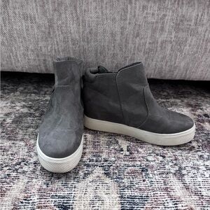 Grey sneaker booties